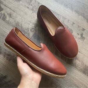 Charix Shoes Womens Size 8 Brown Leather Loafer Flats Slip On EU 38 Comfort